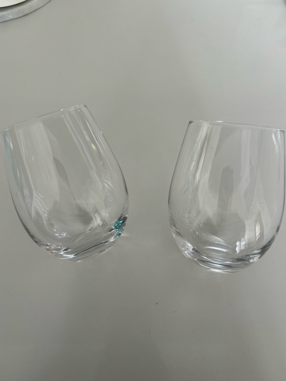 Clear Stemless Wine Glasses - Set of 2